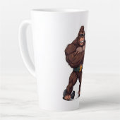 Gorilla Bodybuilder Gewichtheffer Pop Art Cartoon Latte Mok (Linkerhoek)