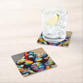 Gorilla Bodybuilder Gewichtslifter Pop Art Cartoon Kartonnen Onderzetters (Insitu)