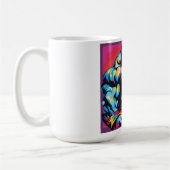 Gorilla Bodybuilder Gewichtslifter Pop Art Cartoon Koffiemok (Links)