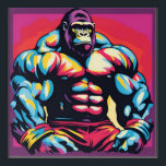 Gorilla Bodybuilder Lifter Pop Art Cartoon Acryl Muurkunst<br><div class="desc">Digital Computer Animal Art - College Pop Art - Wild Animal Computer Afbeeldingen</div>