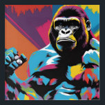 Gorilla Bodybuilder Lifter Pop Art Cartoon Acryl Muurkunst<br><div class="desc">Digital Computer Animal Art - College Pop Art - Wild Animal Computer Afbeeldingen</div>