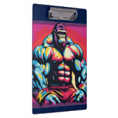Gorilla Bodybuilder Lifter Pop Art Cartoon Klembord (Rechts)