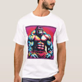 Gorilla Bodybuilder Lifter Pop Art Cartoon T-shirt (Voorkant)