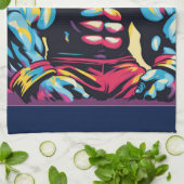 Gorilla Bodybuilder Lifter Pop Art Cartoon Theedoek (Gevouwen)