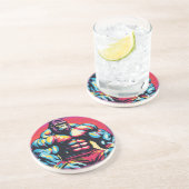 Gorilla Bodybuilder Lifter Pop Art Cartoon Zandsteen Onderzetter (Zijkant)