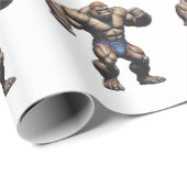 Gorilla Bodybuilder Pop Art Cartoon Drawing Cadeaupapier (Rol Hoek)