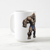 Gorilla Bodybuilder Pop Art Cartoon Drawing Koffiemok (Voorkant links)