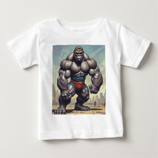 Gorilla Bodybuilder Pop Art Cartoon Tekenen (Voorkant)