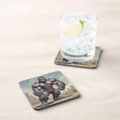 Gorilla Bodybuilder Pop Art Cartoon Tekenen Bier Onderzetter (Rechterzijde)