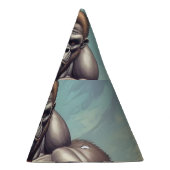 Gorilla Bodybuilder Pop Art Cartoon Tekenen Feesthoedjes (Rechts)