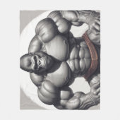 Gorilla Bodybuilder Pop Art Cartoon Tekenen Fleece Deken (Voorkant)
