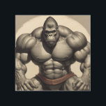 Gorilla Bodybuilder Pop Art Cartoon Tekenen Hout Afdruk<br><div class="desc">Digital Computer Animal Art - College Pop Art - Wild Animal Computer Afbeeldingen</div>