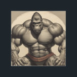 Gorilla Bodybuilder Pop Art Cartoon Tekenen Hout Afdruk<br><div class="desc">Digital Computer Animal Art - College Pop Art - Wild Animal Computer Afbeeldingen</div>