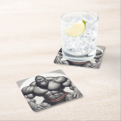 Gorilla Bodybuilder Pop Art Cartoon Tekenen Kartonnen Onderzetters (Insitu)