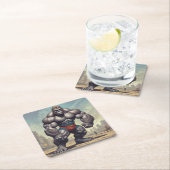 Gorilla Bodybuilder Pop Art Cartoon Tekenen Kartonnen Onderzetters (Insitu)