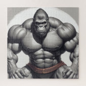 Gorilla Bodybuilder Pop Art Cartoon Tekenen Legpuzzel (Verticaal)