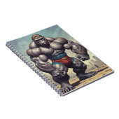 Gorilla Bodybuilder Pop Art Cartoon Tekenen Notitieboek (Rechterzijde)