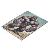 Gorilla Bodybuilder Pop Art Cartoon Tekenen Notitieboek (Linkerzijde)