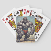 Gorilla Bodybuilder Pop Art Cartoon Tekenen Pokerkaarten (Achterkant)