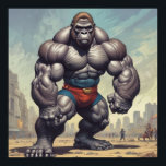 Gorilla Bodybuilder Pop Art Cartoon Tekenen Poster<br><div class="desc">Digital Computer Animal Art - College Pop Art - Wild Animal Computer Afbeeldingen</div>