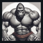 Gorilla Bodybuilder Pop Art Cartoon Tekenen Poster<br><div class="desc">Digital Computer Animal Art - College Pop Art - Wild Animal Computer Afbeeldingen</div>