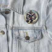 Gorilla Bodybuilder Pop Art Cartoon Tekenen Ronde Button 5,7 Cm (In situ)
