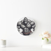 Gorilla Bodybuilder Pop Art Cartoon Tekenen Ronde Klok (Huis)