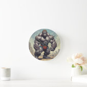 Gorilla Bodybuilder Pop Art Cartoon Tekenen Ronde Klok (Huis)