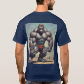 Gorilla Bodybuilder Pop Art Cartoon Tekenen T-shirt (Achterkant)