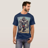 Gorilla Bodybuilder Pop Art Cartoon Tekenen T-shirt (Voorkant volledig)