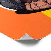 Gorilla Bodybuilder Weight Lifter Pop Art Cartoon Poster (Hoek)