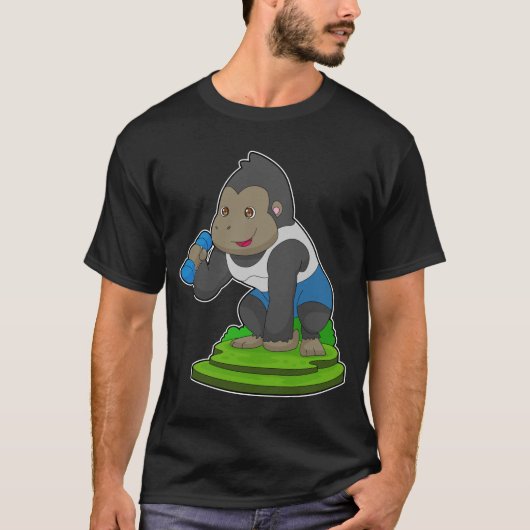 Gorilla Bodybuilding Dumbbell T-shirt (Voorkant)