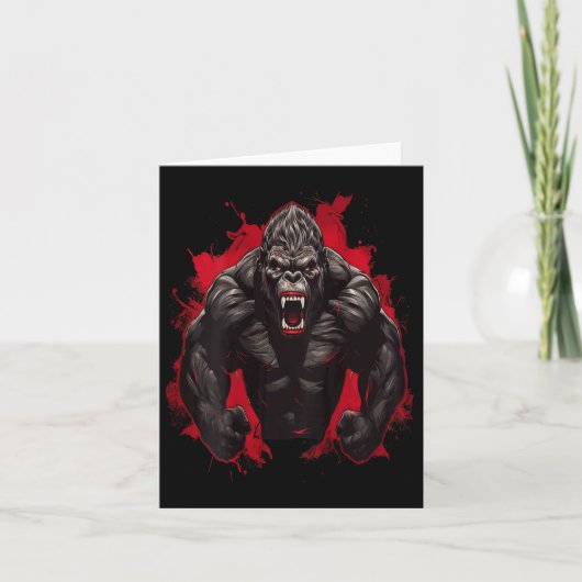 Gorilla Bodybuilding Workout Backprint Gym Kaart (Voorkant)