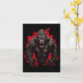 Gorilla Bodybuilding Workout Backprint Gym Kaart (Gele Bloem)