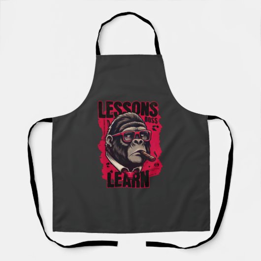 Gorilla Boss Lessons Learn Apron  Schort (Voorkant)