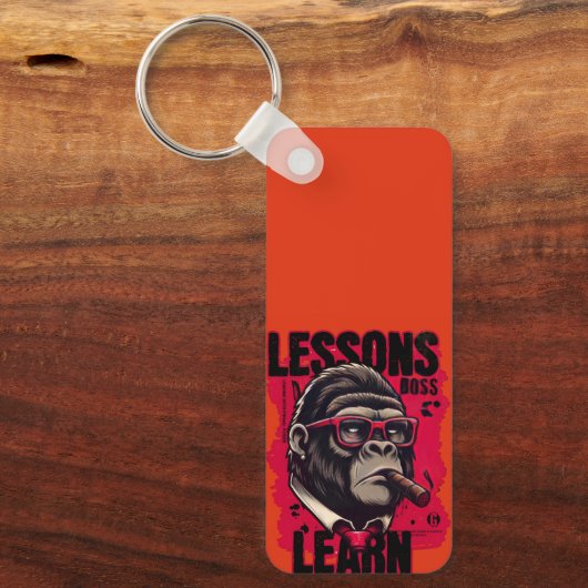 Gorilla Boss Lessons Learn Keychain (Voorkant)