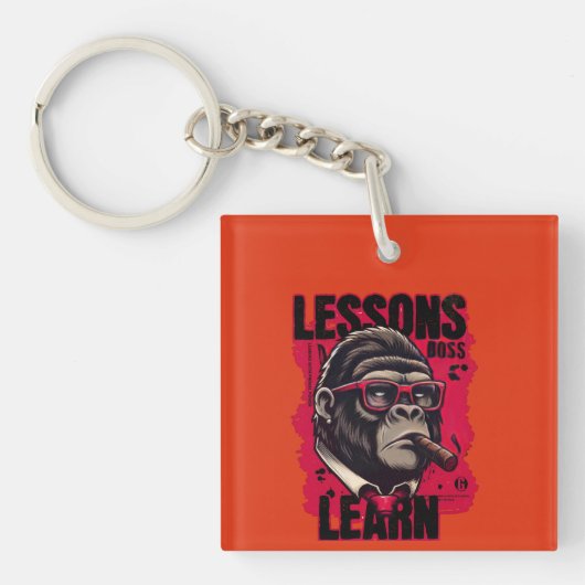 Gorilla Boss Lessons Learn Keychain  (voorkant)