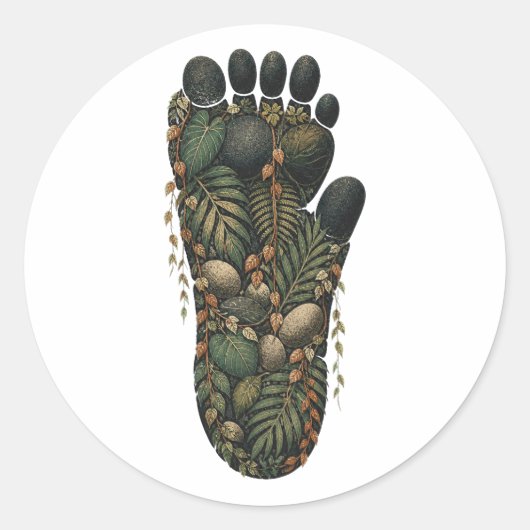 Gorilla Botanical Footprint Nature Sticker (Voorkant)