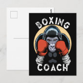 Gorilla Boxing Coach - sporttrainer Briefkaart (Voorkant / Achterkant)