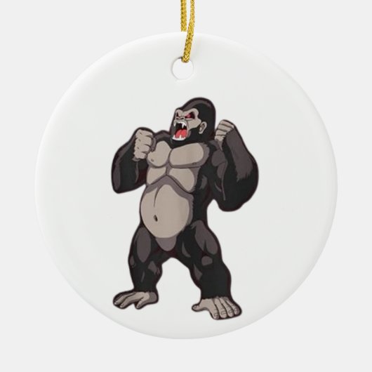 Gorilla Brullende Aap Aap Keramisch Ornament (Voorkant)
