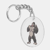 Gorilla Brullende Aap Aap Sleutelhanger (Voorkant Links)