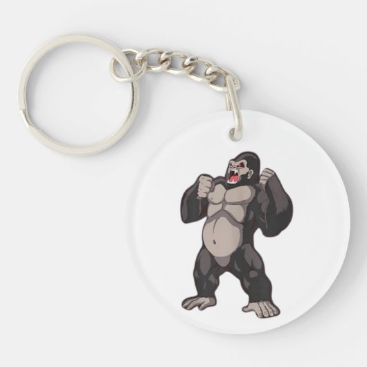 Gorilla Brullende Aap Aap Sleutelhanger (Voorkant)