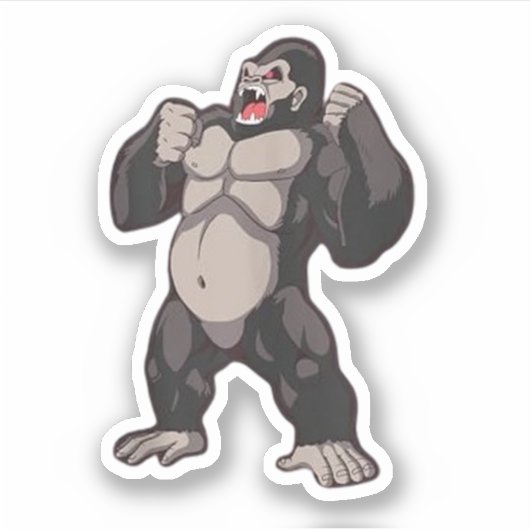 Gorilla Brullende Aap Aap Sticker (Voorkant)