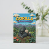 Gorilla Bwindi Woud Moderne KlayKoo Briefkaart (Staand voorkant)