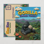 Gorilla Bwindi Woud Moderne KlayKoo Briefkaart (Voorkant / Achterkant)
