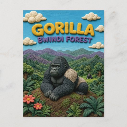 Gorilla Bwindi Woud Moderne KlayKoo Briefkaart (Voorkant)