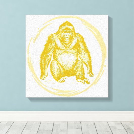 gorilla canvas afdruk (Insitu (Houten vloer))