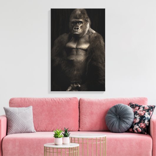 Gorilla Canvas Afdruk (Insitu (Woonkamer))
