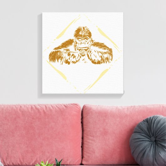 gorilla canvas afdruk (Insitu (Woonkamer))