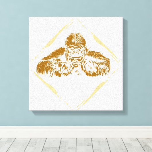  gorilla canvas afdruk (Insitu (Houten vloer))